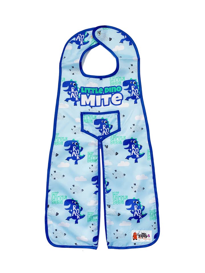 Mr. Zippy Bib - Little Dino Mite - Infants - Toddlers for wholesale by MOORE OF RACHEL (Mr. Zippy)