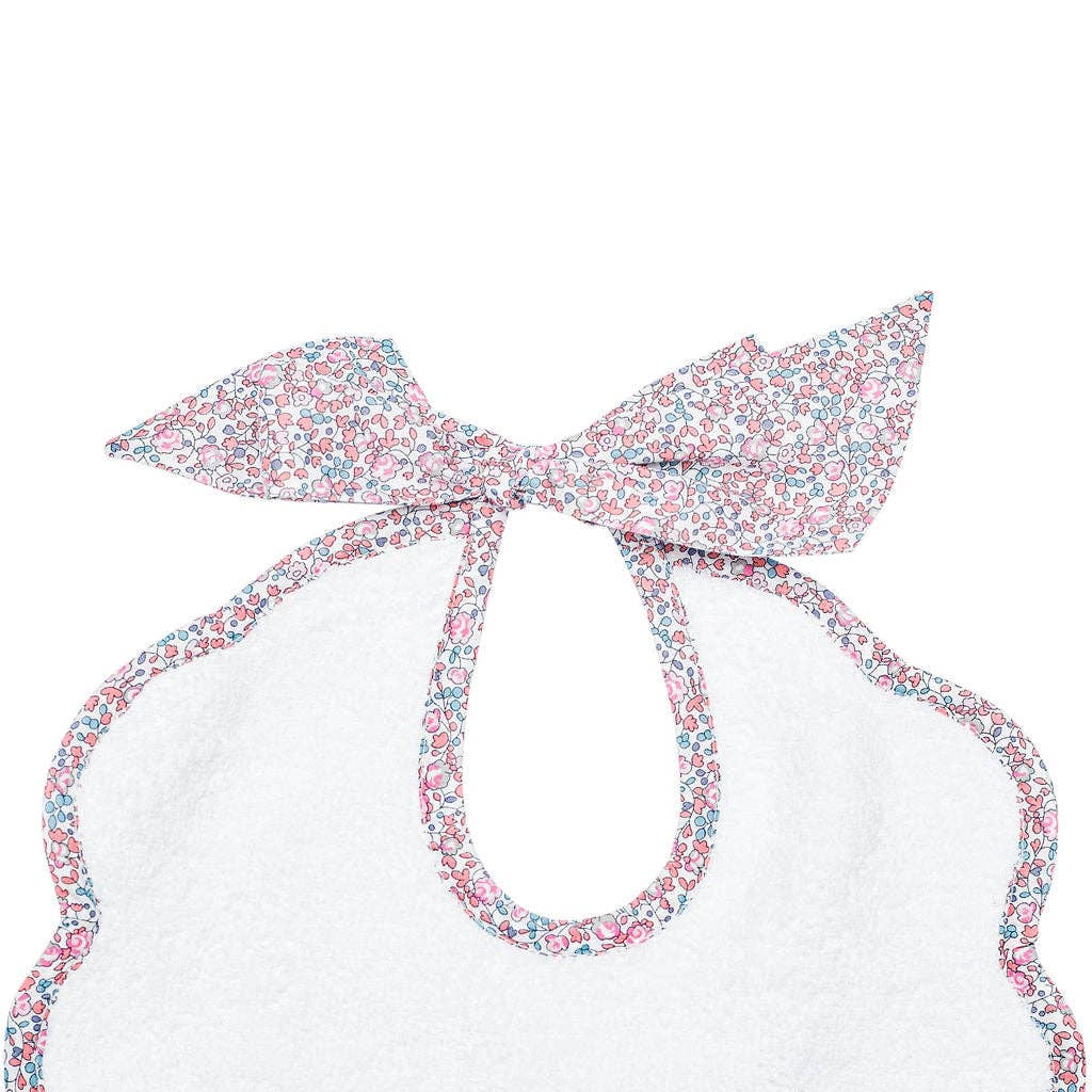 Louelle. - Wholesale Bib - Baby - Scalloped Bib | Liberty 'Eloise' Pink1