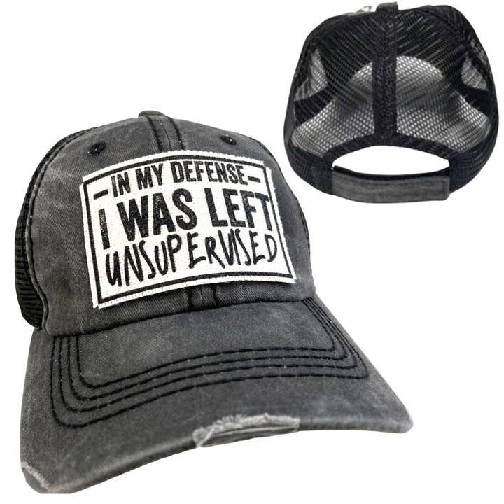 dkhandmade - Wholesale Trucker Hat - Unisex - I WAS LEFT UNSUPERVISED | UNISEX HAT | DISTRESSED3