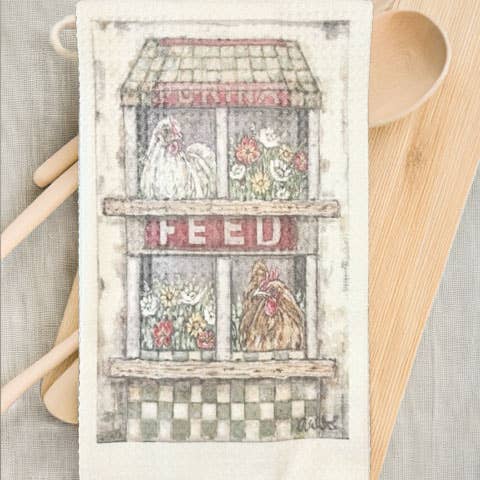 Chicken Kitchen Towel, Bath hand towel, Hostess gift, farm for wholesale by Rustic Nester