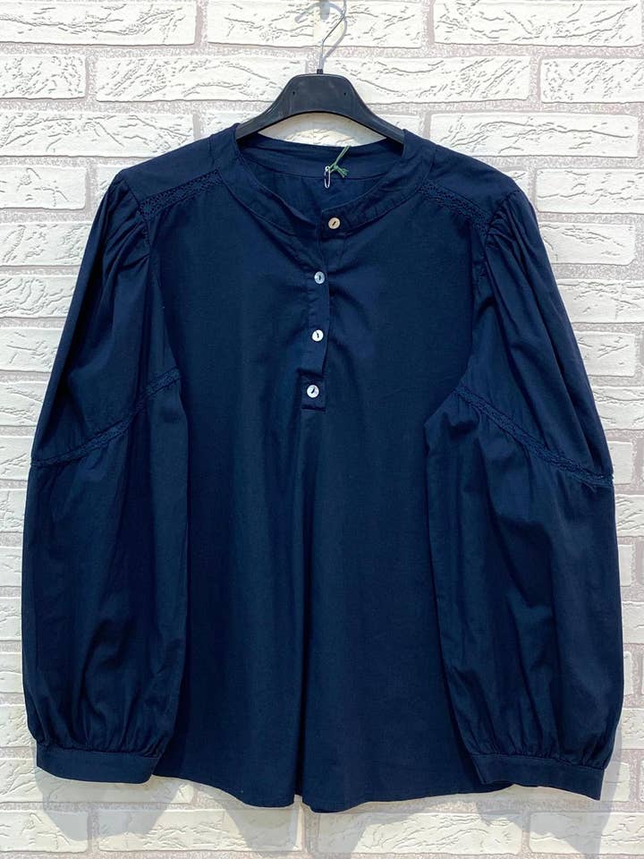 Rif: 22079, Camicia in cotone, collo a V. per la vendita all'ingrosso da parte di Ling