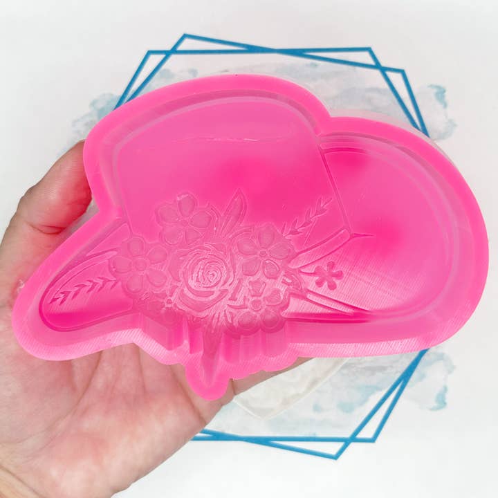 Floral Cowgirl Hat Freshie Mold for wholesale by The Freshie Junkie, LLC