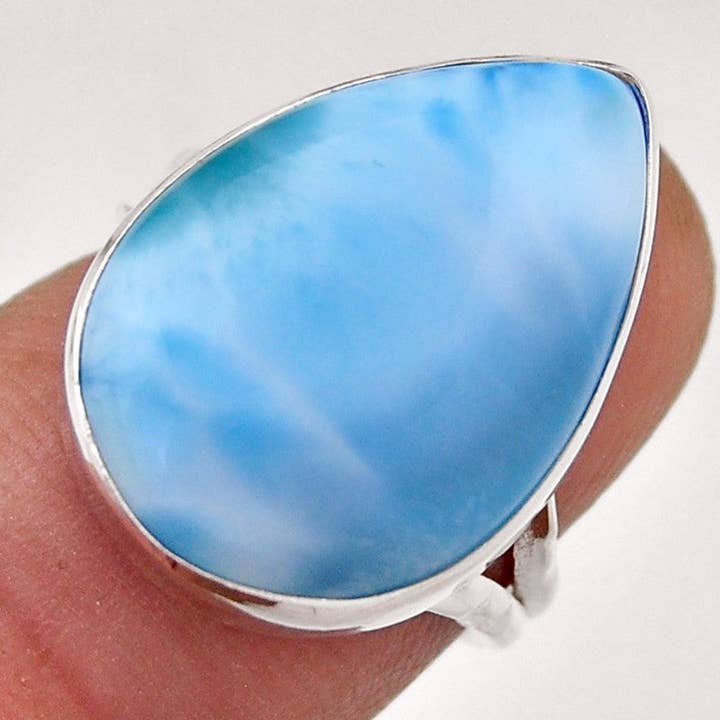 Larimar ring AA silver 925 Storlek 49 för wholesale av La Boîte à Cailloux