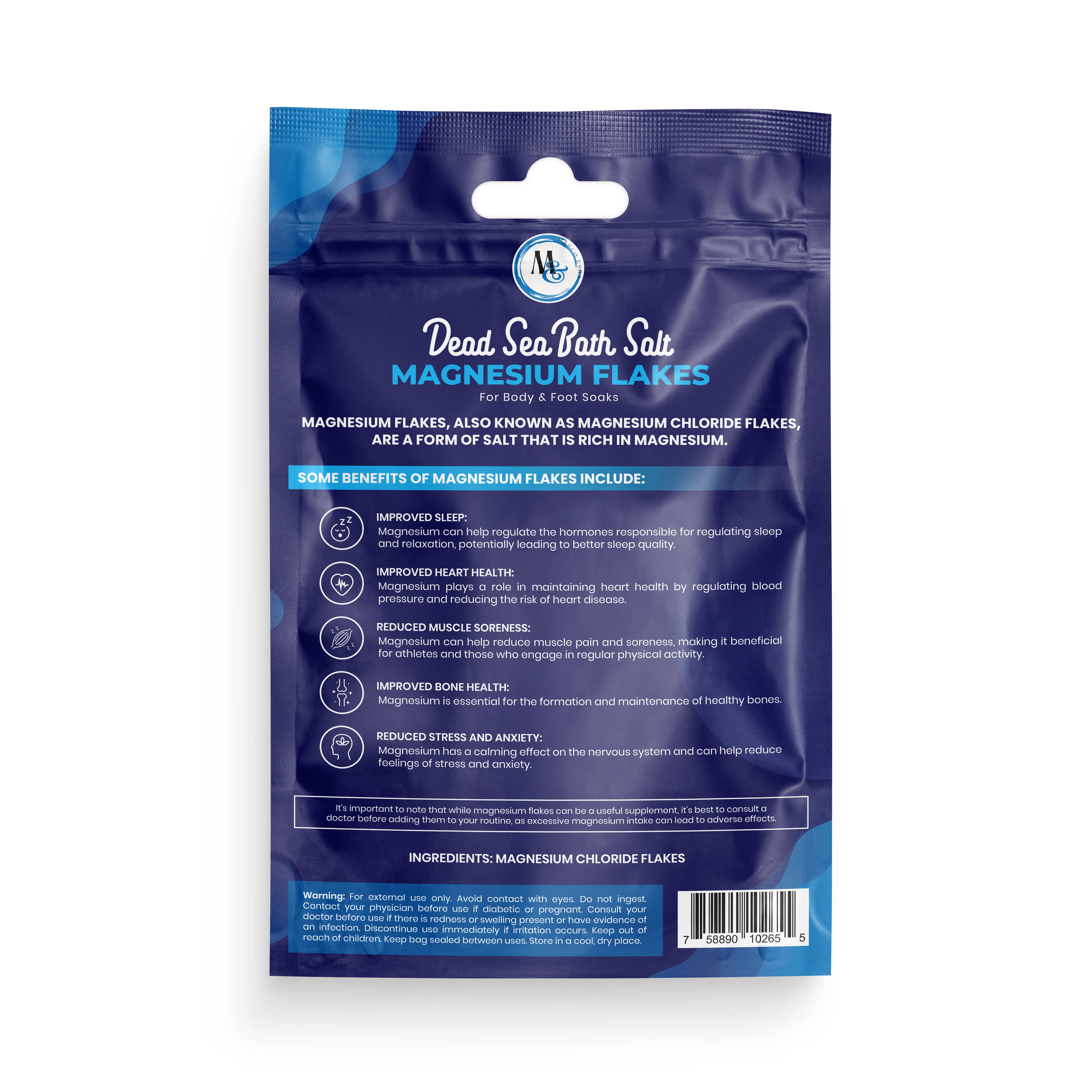 Marco Esra - Wholesale Bath Salts - Magnesium Flakes Bath Salts –18 oz Travel Bag Bath Salts for Women Relaxing – Mineral Supplements for Muscle Relief, Aches –Better Then Epsom Soothing Flake Salt for Men and Women1