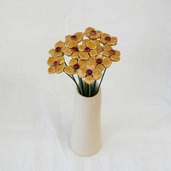NaturoTheke - Vente Fleurs artificielles - Hortensia en céramique diamètre env. 3 cm | tige 20 cm3