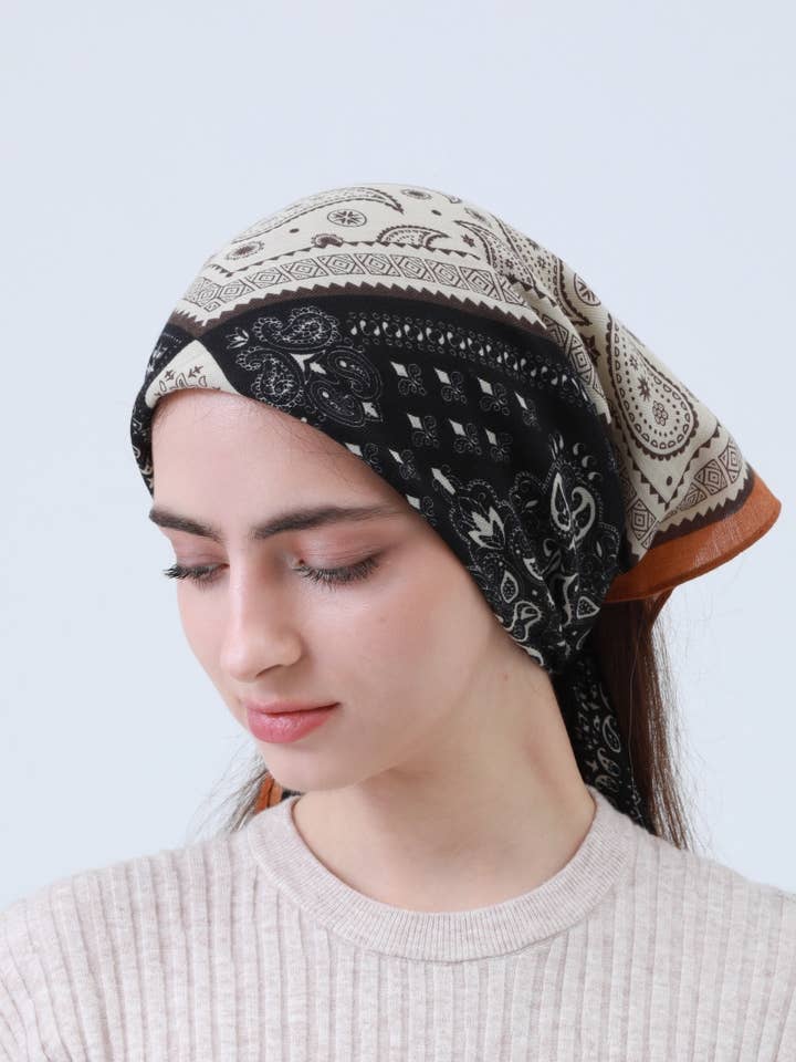 Bohemian Vintage Patchwork Paisley Bandana for wholesale by Leto Accessories