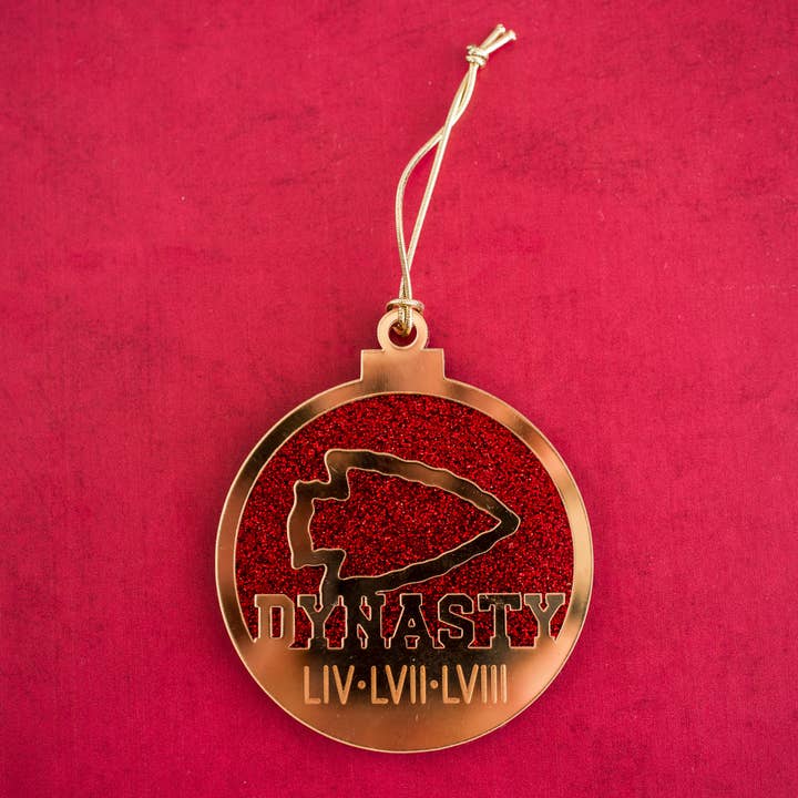 Kansas City Red & Gold Dynasty LIV LVII LVIII Ornament for wholesale by Stellar Gifts & Goods Wholesale