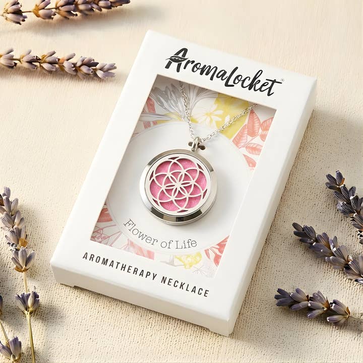 Flower of Life Essential Oil Diffuser Necklace for wholesale by Matrix Aromatherapy