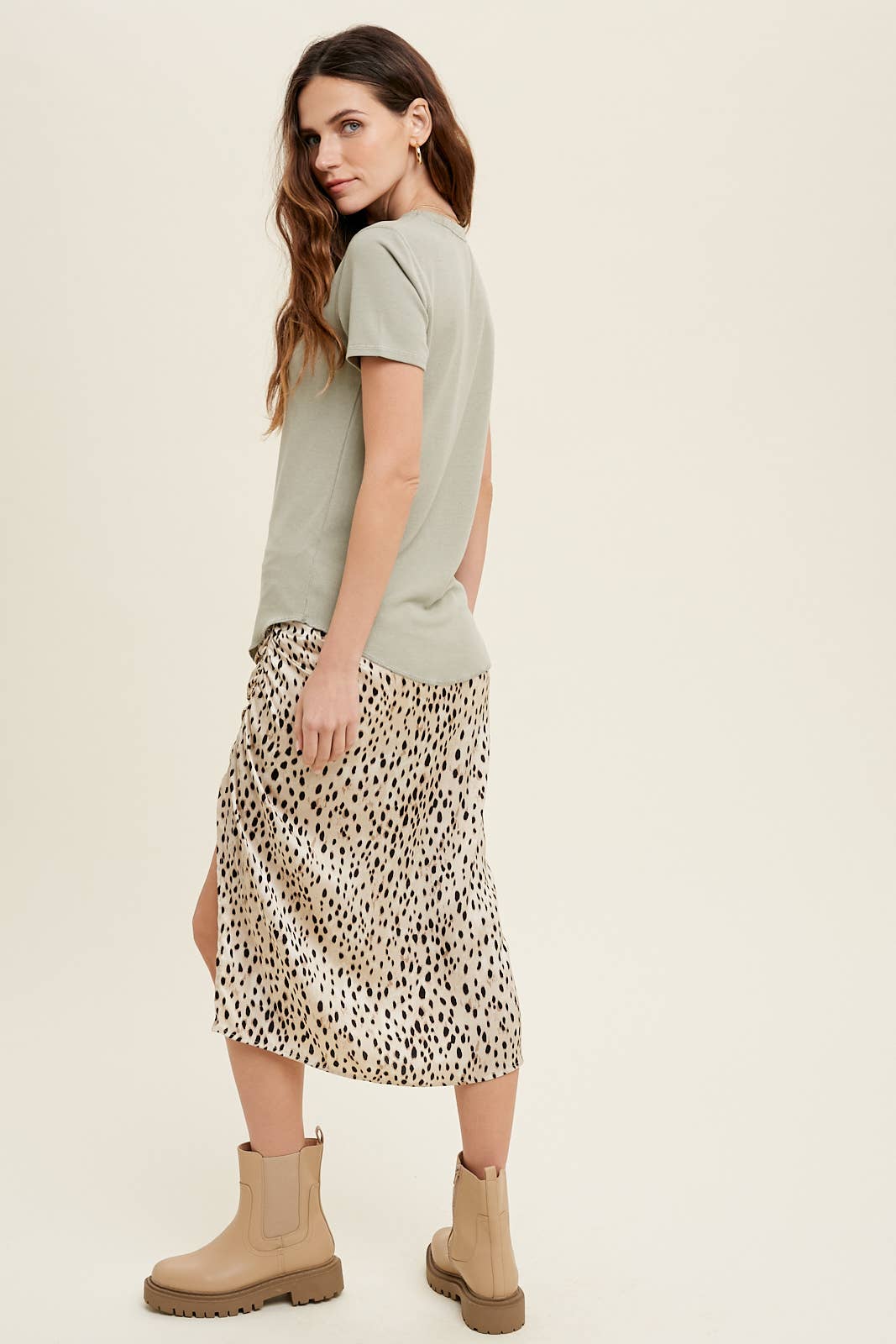 Wishlist Apparel – T-shirt – Mulher por atacado – Camiseta básica canelada de malha / WL18-17143