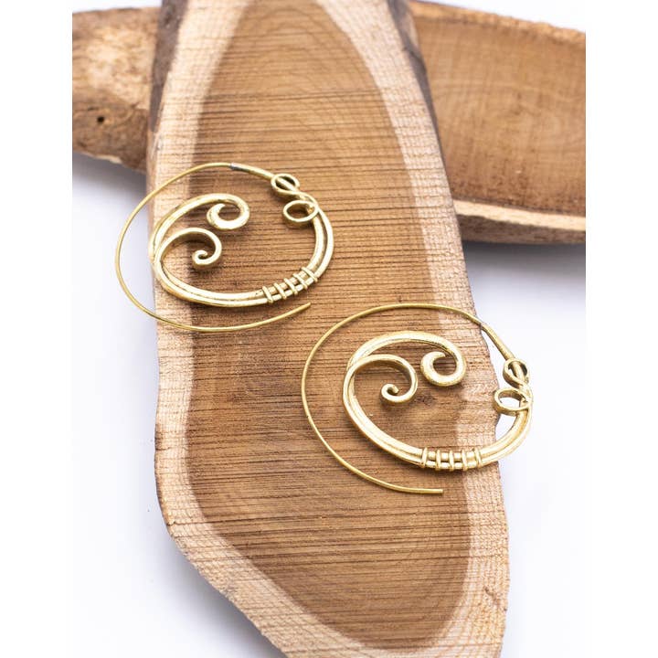 yellow gold SPE2020 - Boho Style Twisted Earrings for wholesale on Faire
