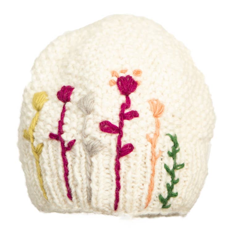 Earth Divas - Wholesale Beanie - Women's - White Wool Knit Cap Beanie Karishma0