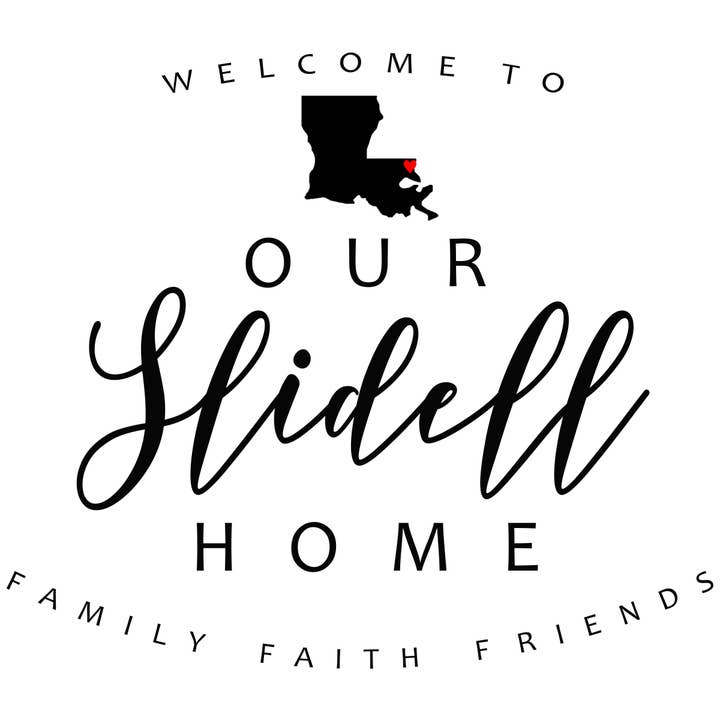 "Welcome To Our Slidell Home" Kitchen Tea Towel for wholesale by Distinctive Design Wholesale