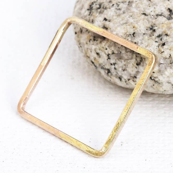 Simple Gold Filled/Sterling Silver Geometric Square Ring for wholesale by Jewel Garage