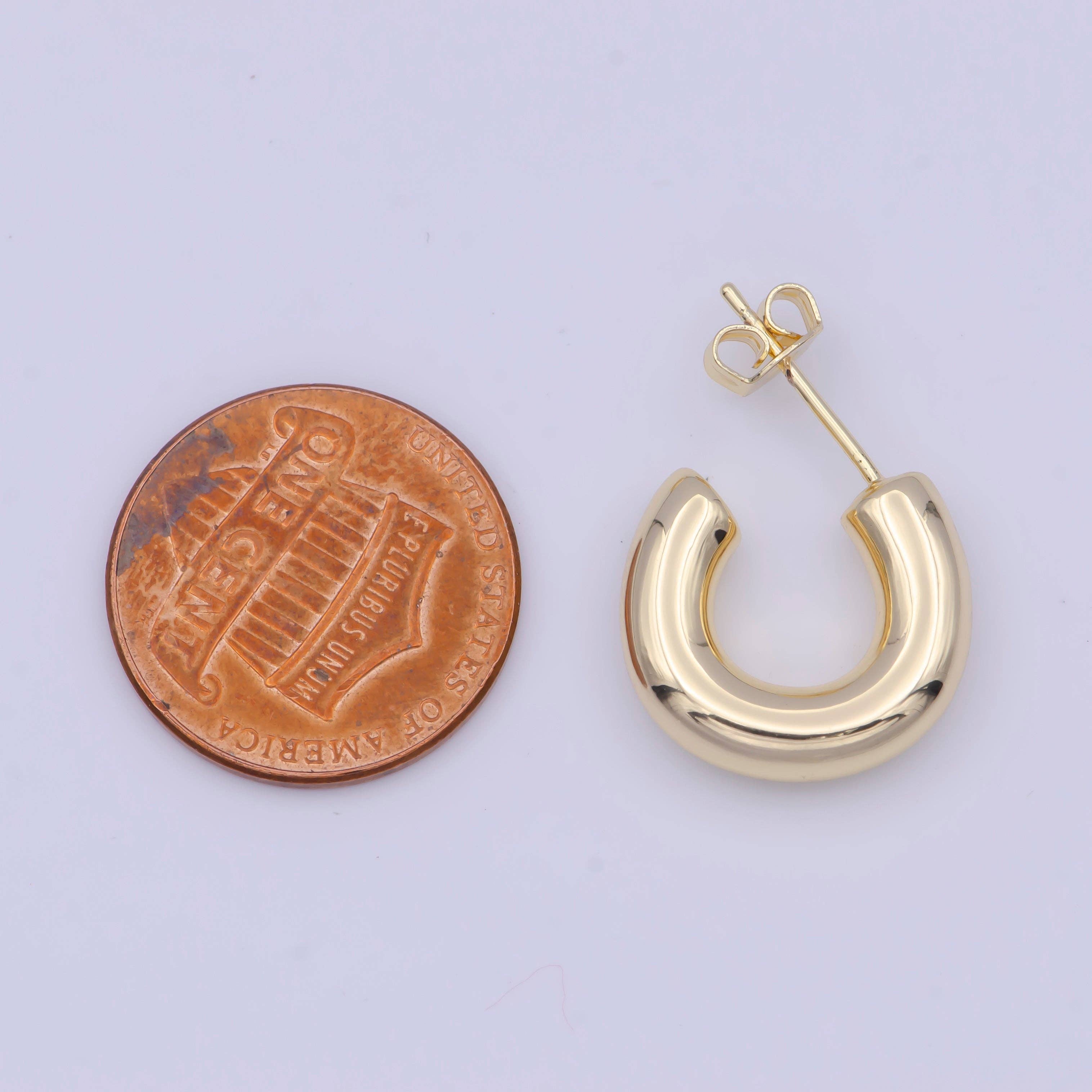 Aim Eternal - Wholesale Hoop Earrings - Chubby hoop earrings for women chunky hoop earring gold hoop earrings tube hoop earrings lightweight minimalist X-9332