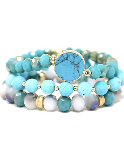 (Y187) ENSEMBLE DE TROIS BRACELETS EN PIERRES SEMI-PRÉCIEUSES pour la vente par Jewelry Max