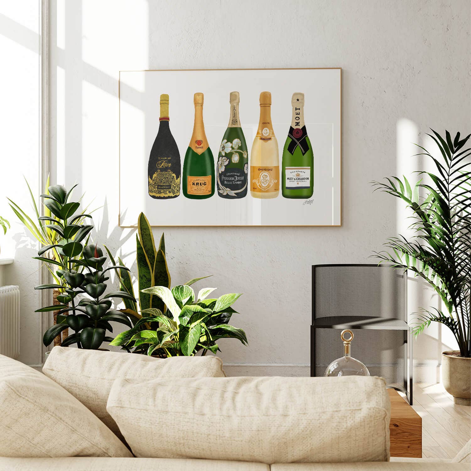 Lindsey Kay Collective - Wholesale Art Print - Champagne Bottles Illustration - Art Print5