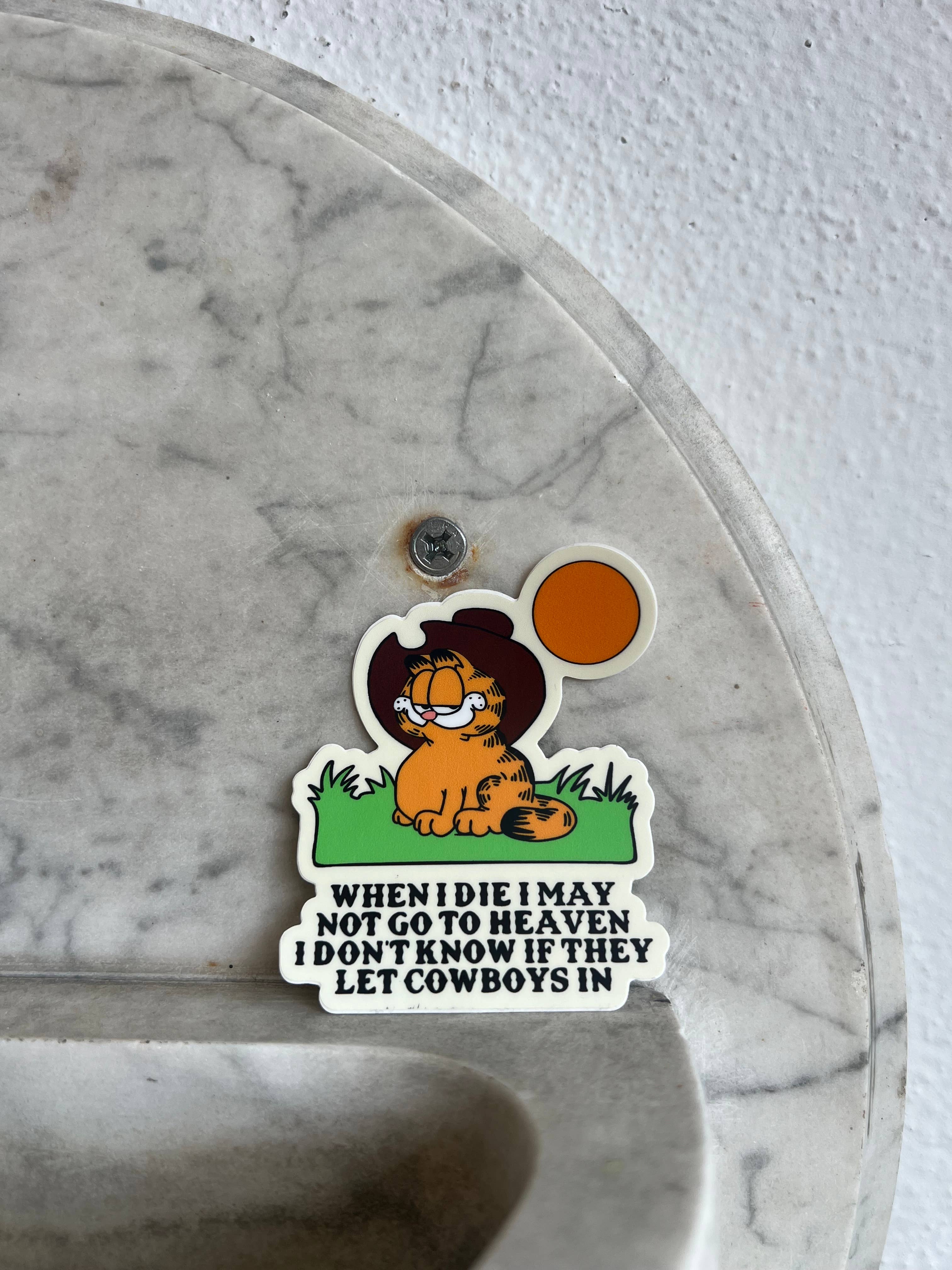 The Weeping Roses - Wholesale Sticker - Funny Cowboy Orange Cat Sticker With Saying1