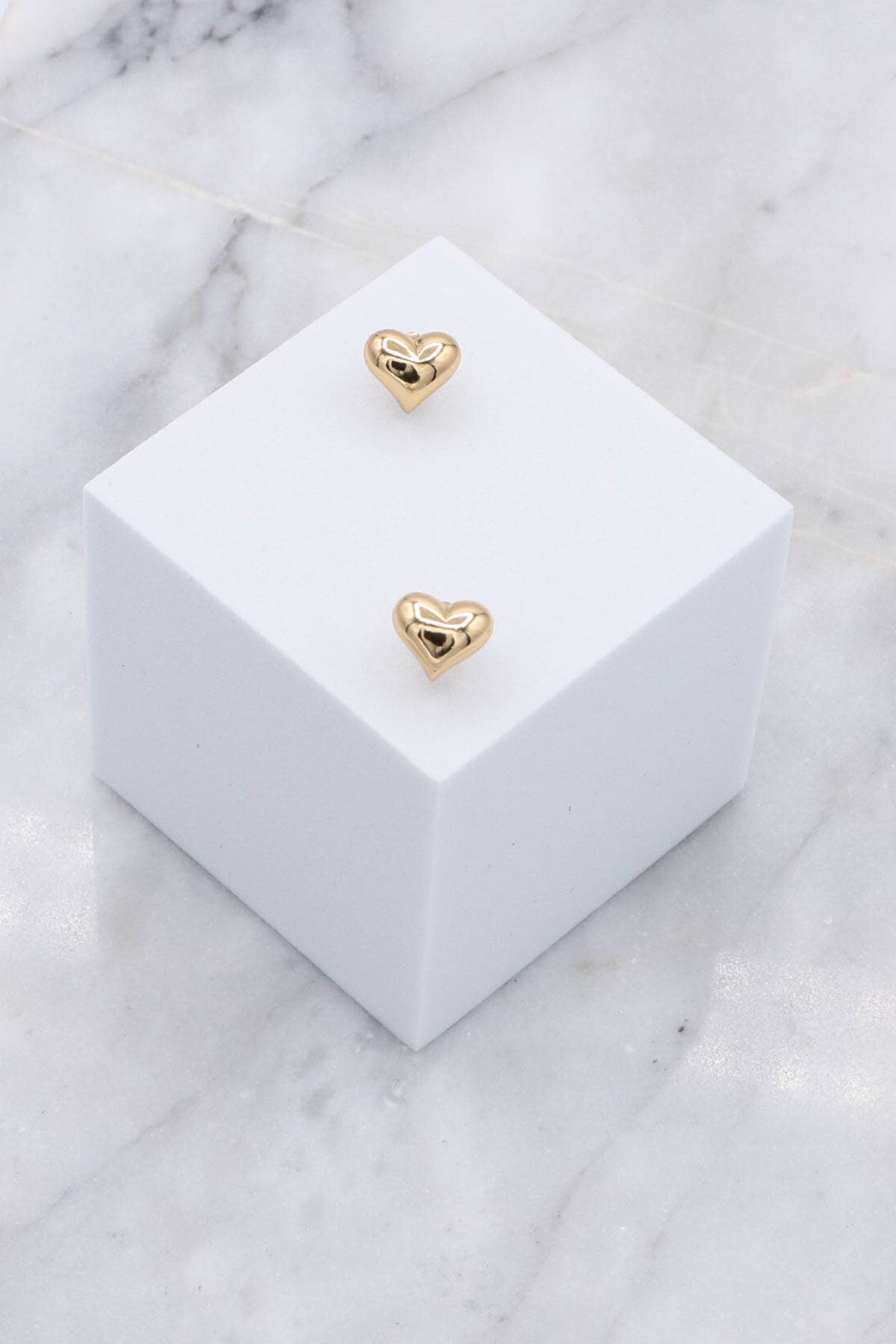 Gold Over  Brass Tiny Heart Stud Earrings for wholesale on Faire1