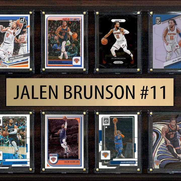 Jalen Brunson #11 8 Card Plaque Donruss Hoops Fleer 2025 2024 New York Knicks for wholesale by C And I Collectables