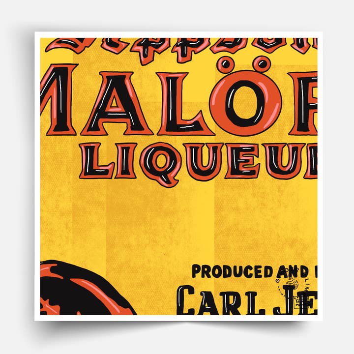 Stampa serigrafica con dettagli a colori per la vendita all'ingrosso da parte di Ginger & Lime Print Shop