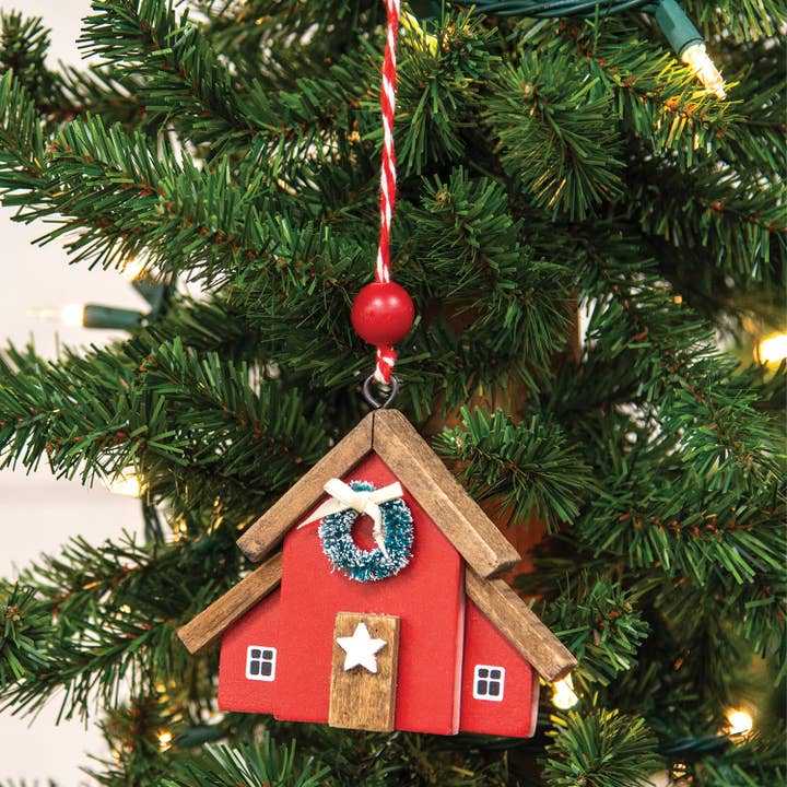 Col House Designs - Wholesale Ornament - Wooden Christmas Barn Ornament1