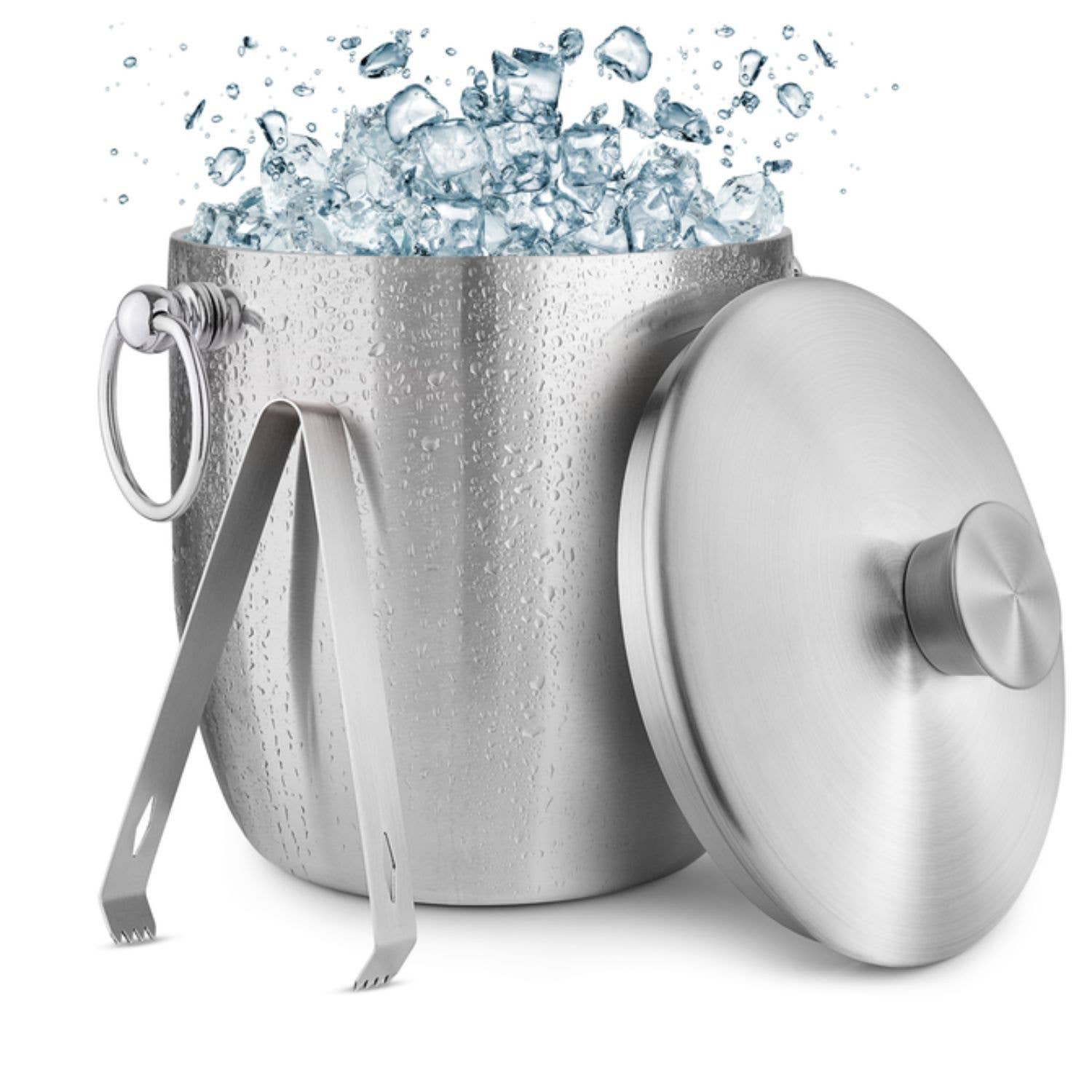 Zulay Kitchen - Wholesale Ice Bucket - DoubIe-Walled Insulated Ice Bucket with Tongs - 3 Liter1