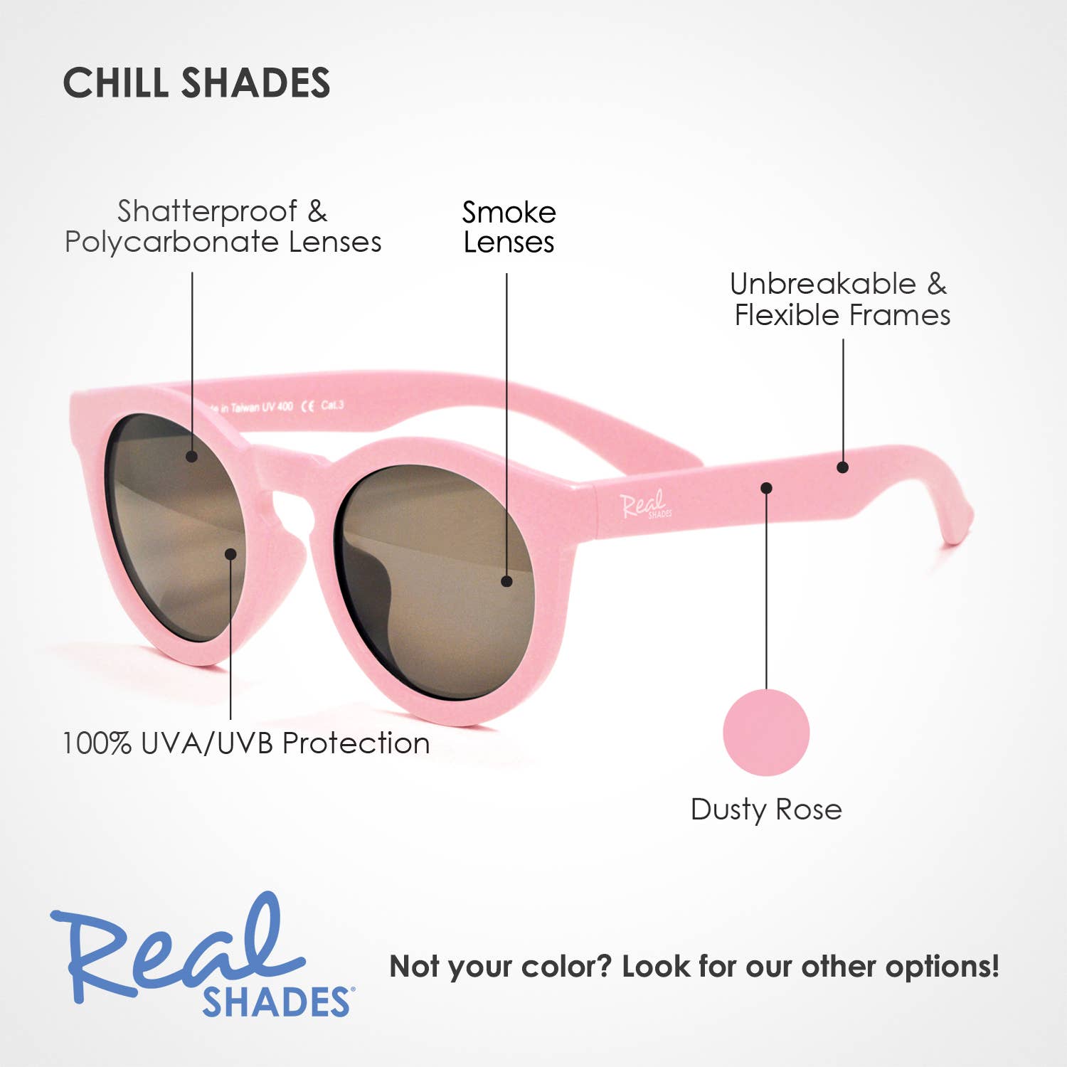 Real Shades - Wholesale Sunglasses - Kids - Chill Flexible Frame Sunglasses for Babies 0+7