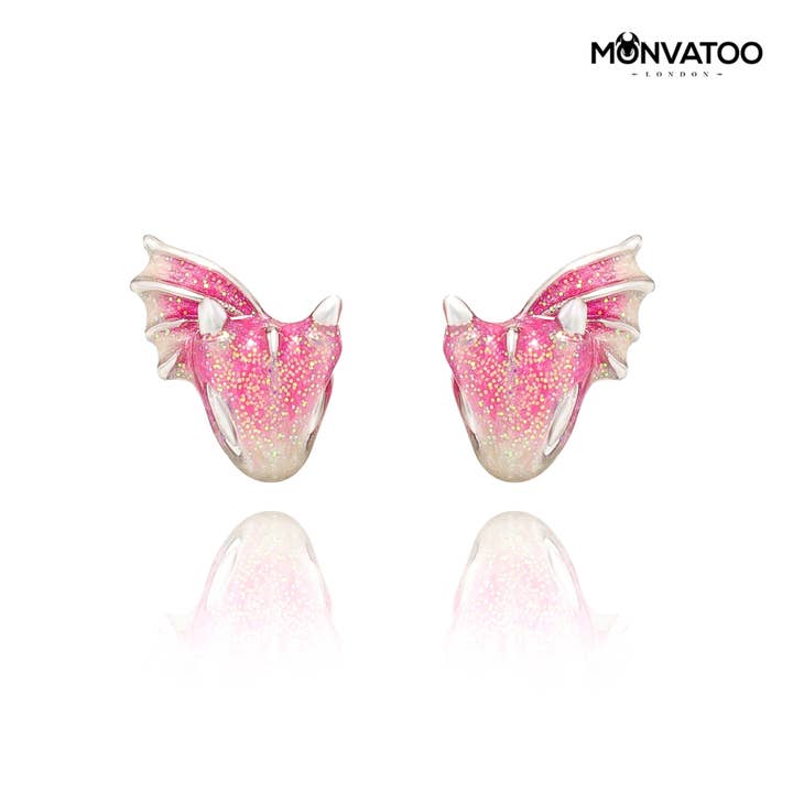 Silver Topaz Dragon Stud Earrings for wholesale by MONVATOO London