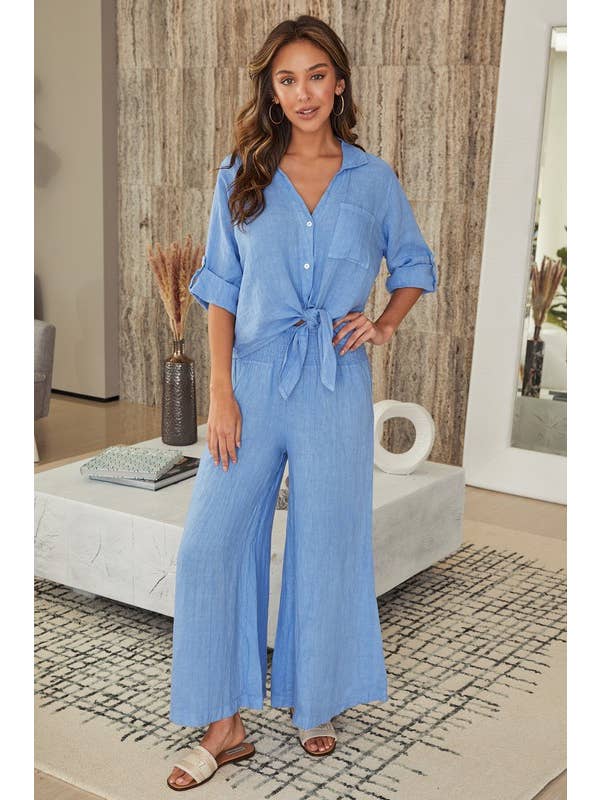 MILIO MILANO - Wholesale Button Down Shirt - Women's - LINEN FRONT TIE BUTTON SHIRT (23.2277/80807/224020)11