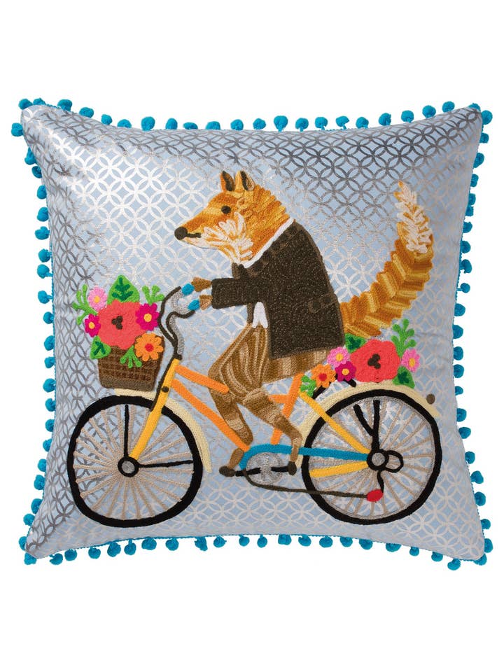Fox On Bike broderat bomullskuddfodral för wholesale av Namaste