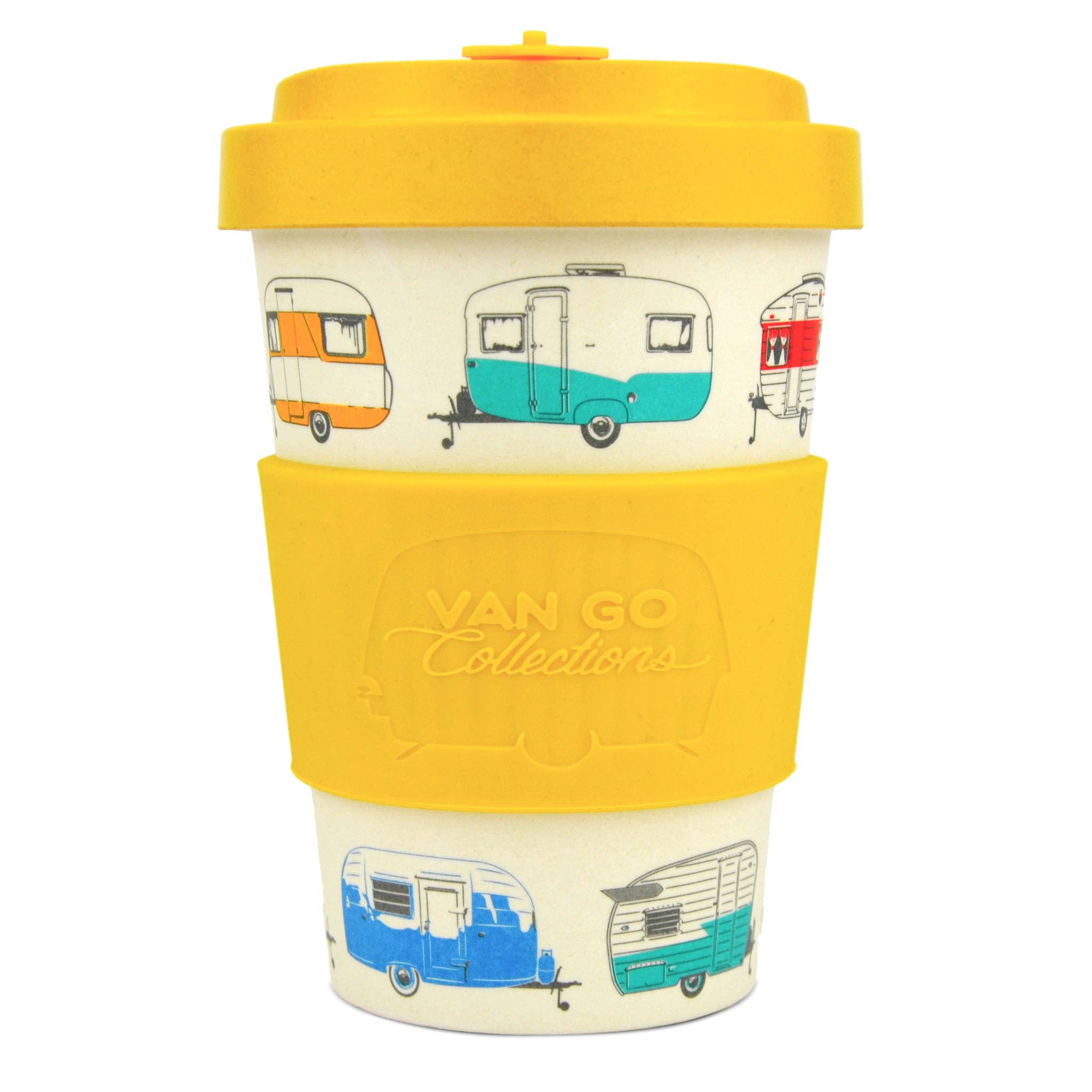 Jaune d'automne Mug de voyage en bambou | 400 ml | Collection Van Go 'Automne' Jaune en vente sur Faire5