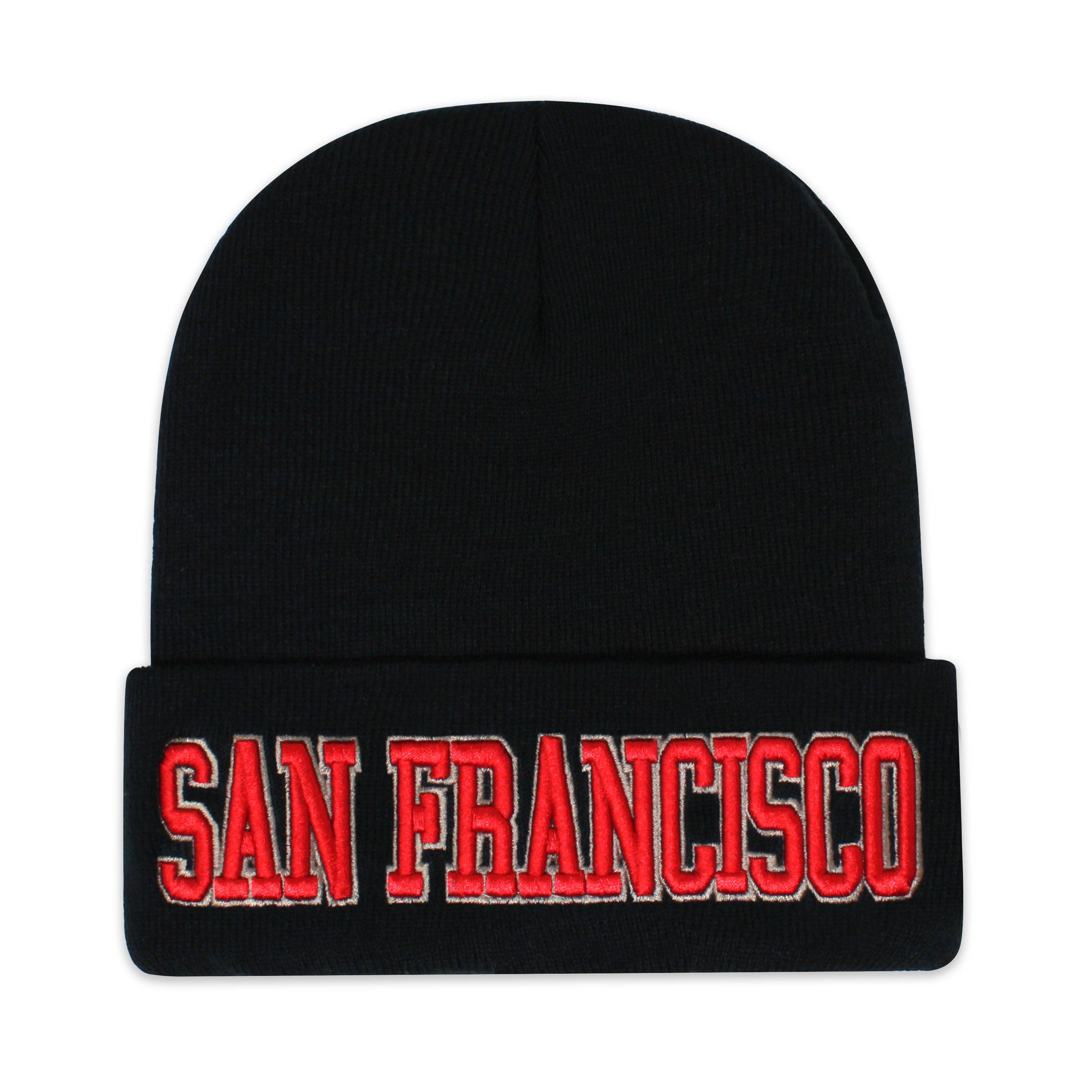 ChoKoLids - Vente Bonnet – unisexe - Bonnets noirs en tricot brodé 3D Football Sports Team City30