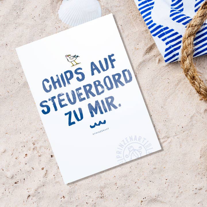 Carte postale "Tribord" | Phrase amusante de la mer pour la vente par Prinzenart