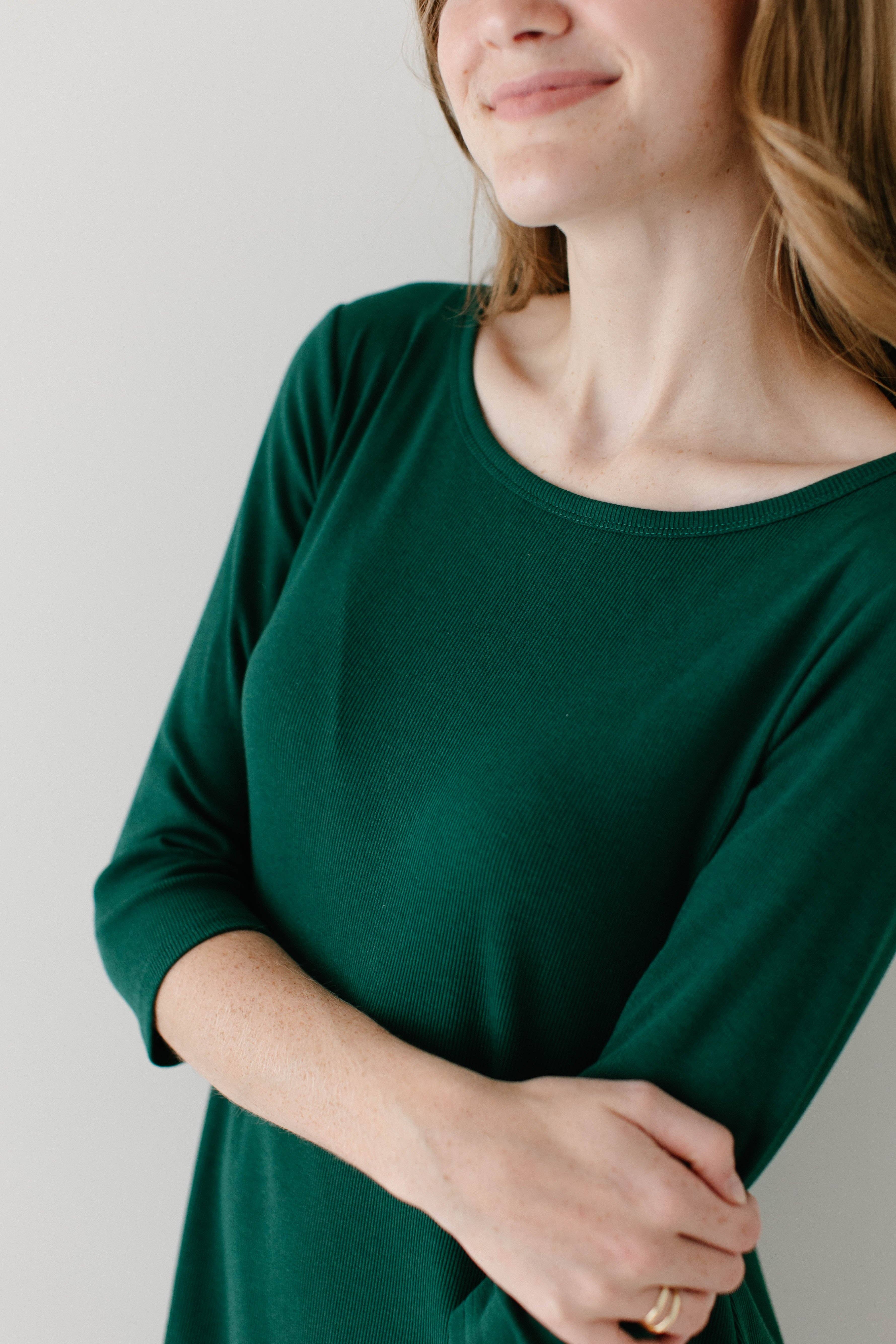 The Main Street Exchange - Wholesale Dress - Women's - 'Constance' 3/4 Sleeve Ribbed Midi Dress FINAL SALE20