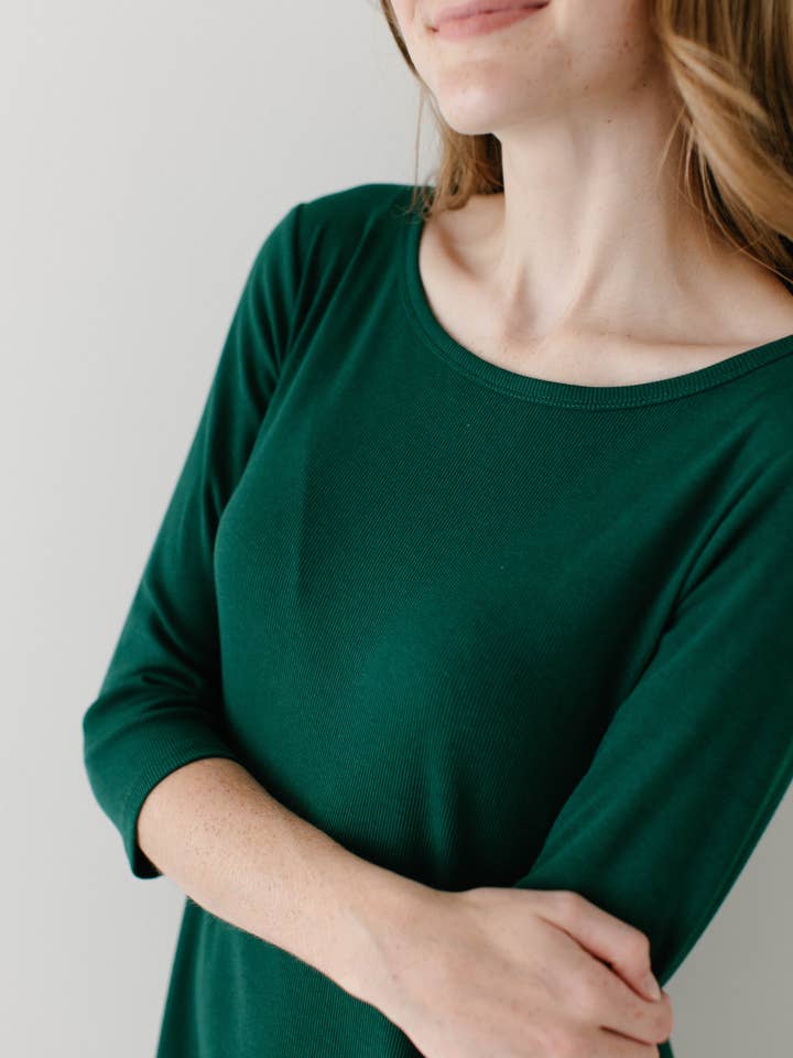 The Main Street Exchange - Wholesale Dress - Women's - 'Constance' 3/4 Sleeve Ribbed Midi Dress FINAL SALE20