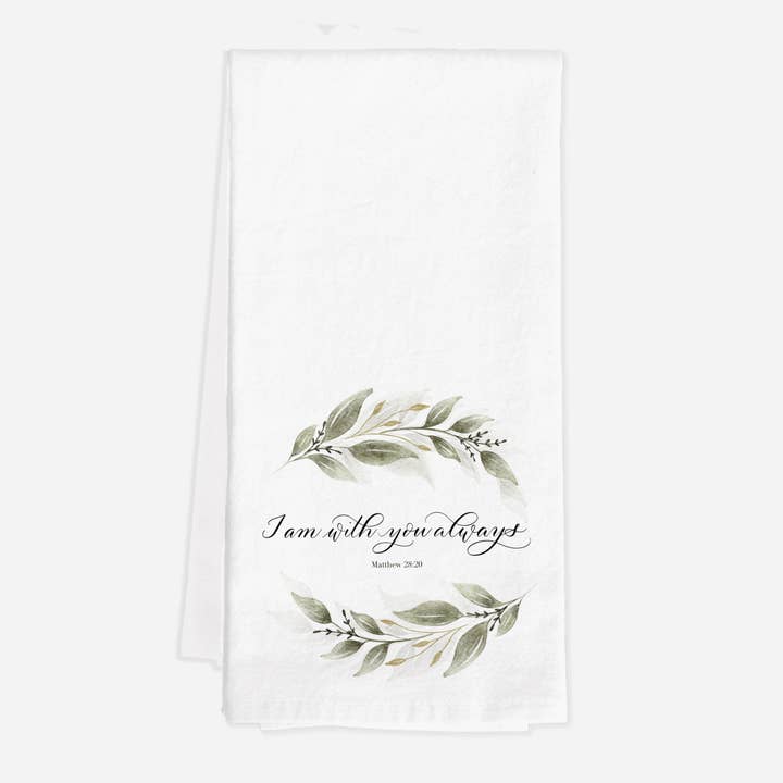 Strofinaccio Flour Sack «I Am With You Always» per la vendita all'ingrosso da parte di Blue Skies Lettering