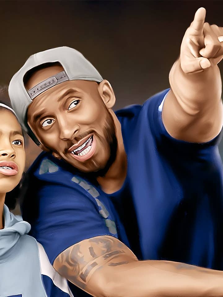 Kobe & Gianna Bryant Art Numérique pour la vente par Wayne Flint Digital Portraits