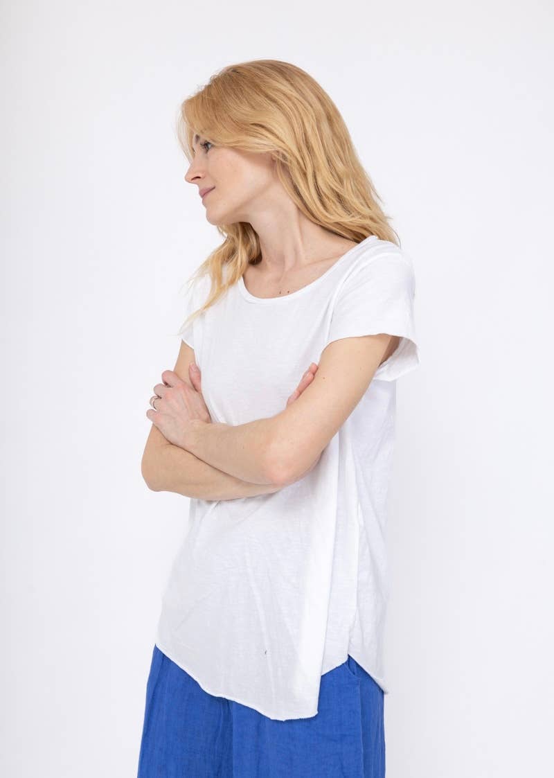 LINEN & COTTON HOUSE – Engroshandel T-shirt – til kvinder – Bomuld t-shirt med rund hals, basis 811732