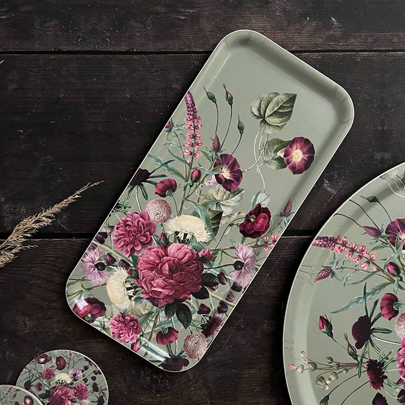 Koustrupco - Wholesale Serving Tray - Blossom flower garden Tray 32x15 cm 2