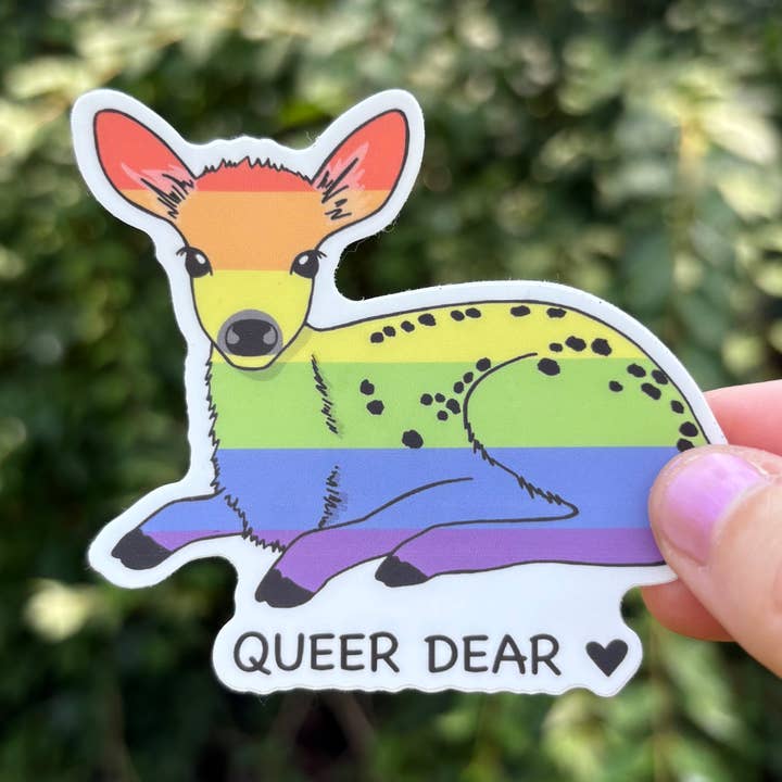 Queer Dear, vinyl sticker for wholesale by Heart Stone Gallery