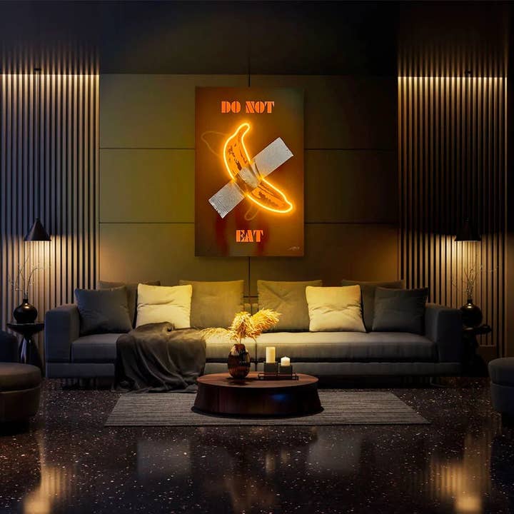 Yellow Don't Eat This Banana | Led Wall Art in vendita all'ingrosso su Faire4