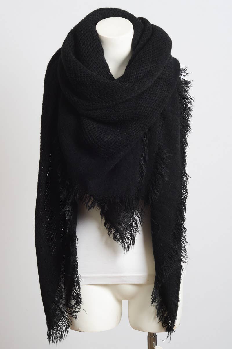 Leto Accessories - Venta al por mayor Bufanda - Mujer - Bufanda cuadrada de tejido abierto en 5 colores - estilo acogedor y chic0