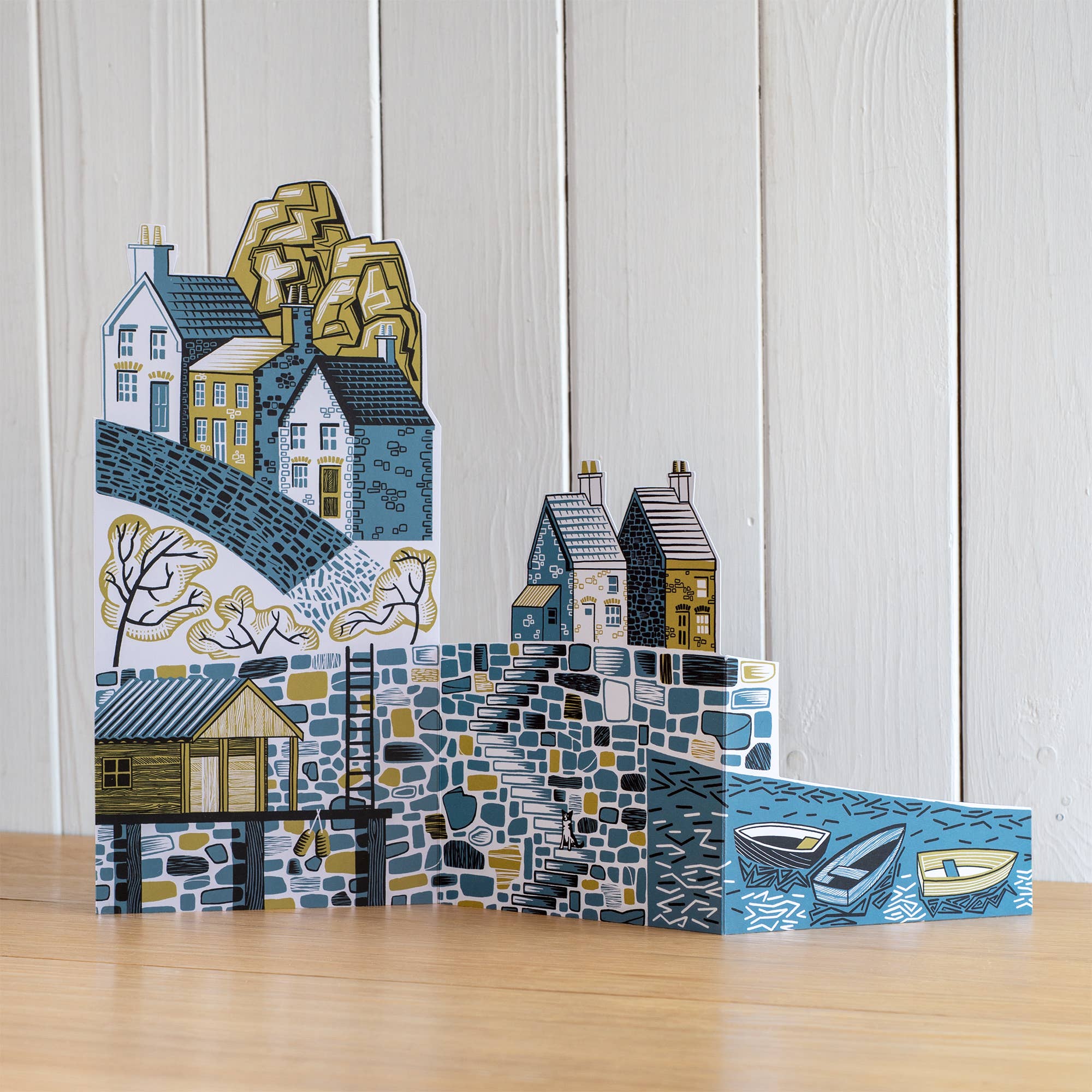 John Bloor Printmaker - Wholesale Decorative Tabletop Object - Stone Harbour fold out scene, decoration, ornament2