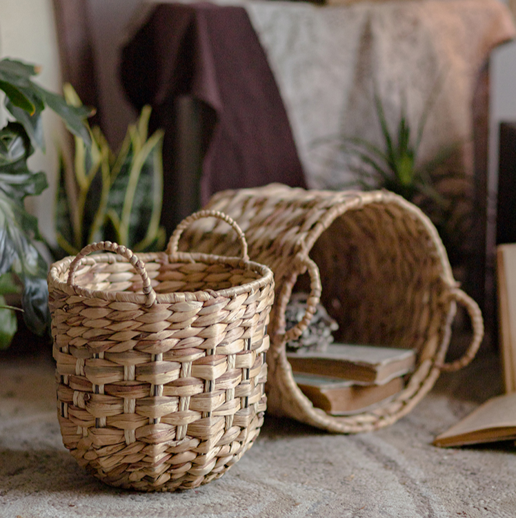 Rustic Reach - Vente Paniers - Panier rond en paille naturelle avec poignées7