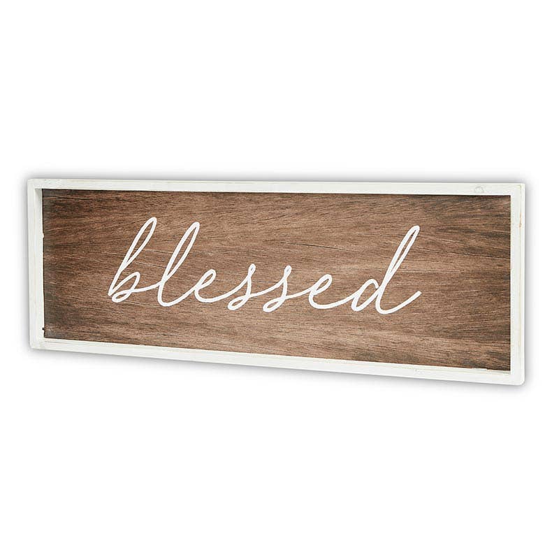 Angle - Wholesale Sign - Dark Wood Sign-Blessed1