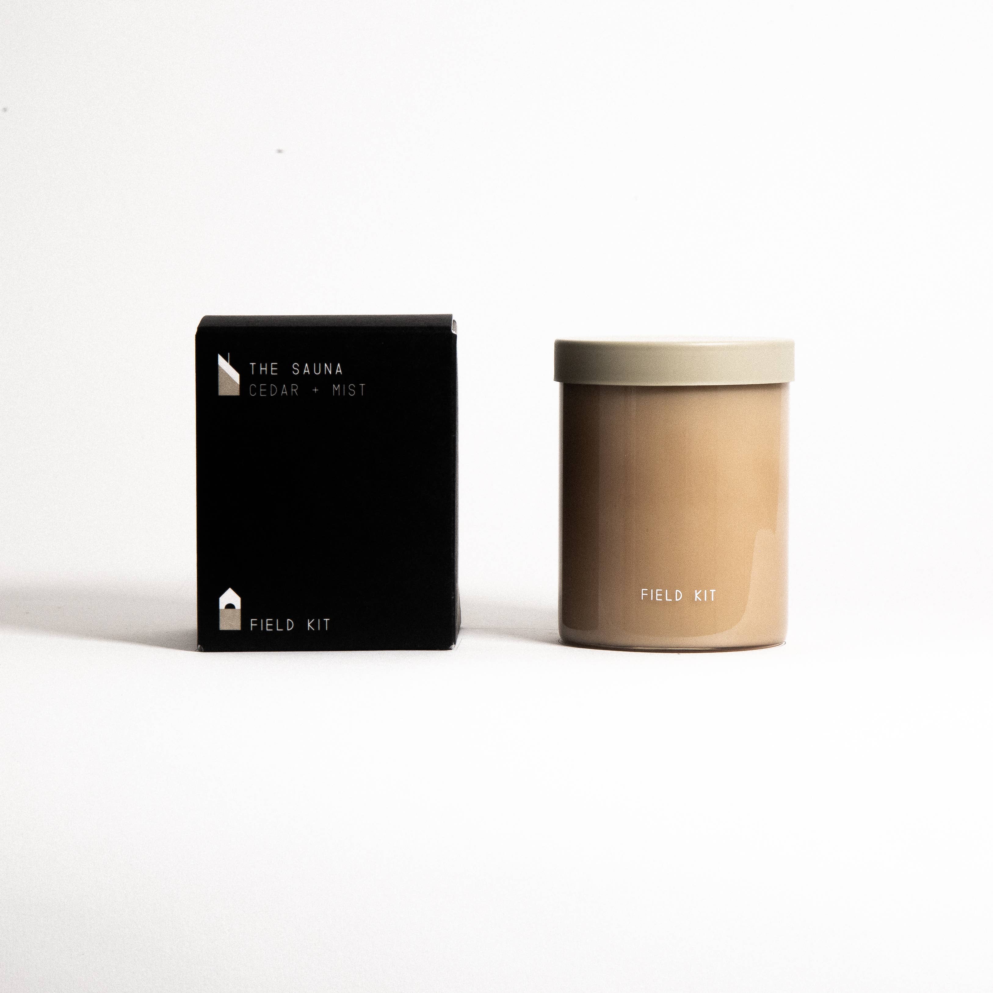 Field Kit - Wholesale Jar/Filled Candle - The Sauna - Cedar + Mist - 8oz Glass Candle