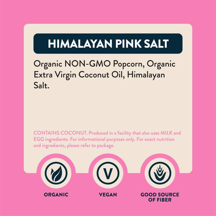 LesserEvil - Wholesale Popcorn - Organic Popcorn, Himalayan Pink .88 oz