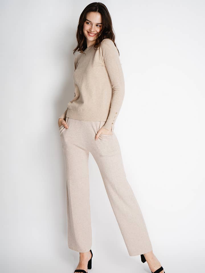 NOELINE - Wholesale Knit Sweater - Women's - Round neck fine knit sweater 2520411