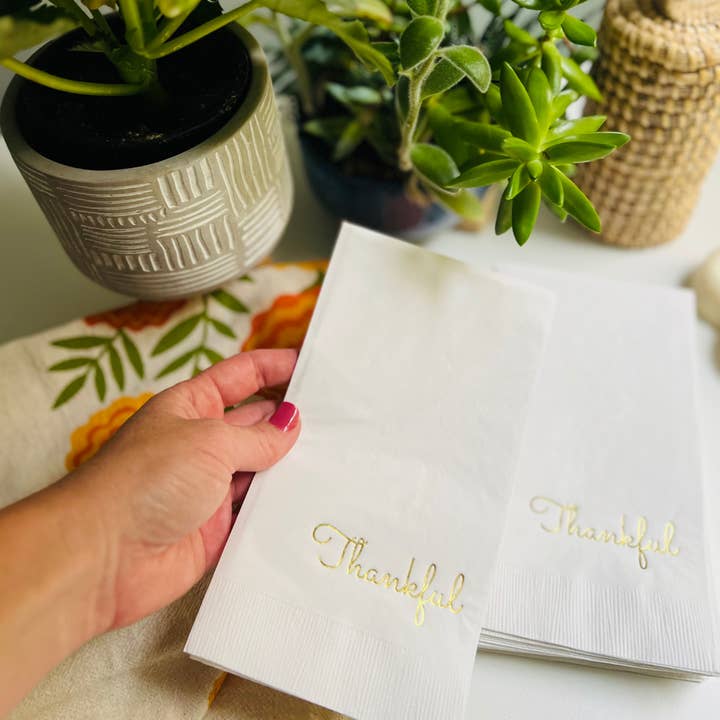 Sunshine Daisy LLC - Wholesale Hand Towel - Thankful Thanksgiving Paper Guest Towels