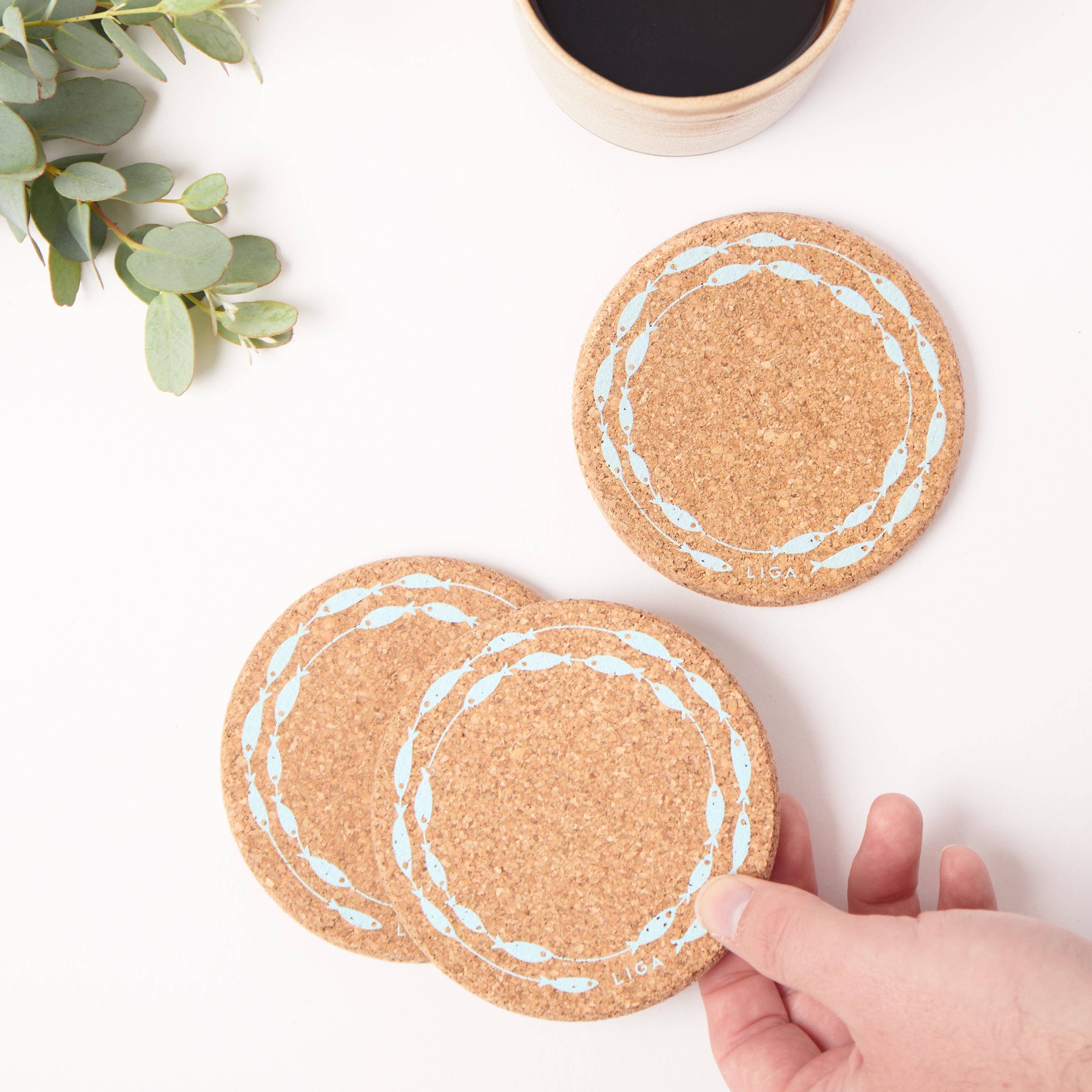 LIGA – wholesale Coasters – Cork Coasters | Fish On A Line Sky3